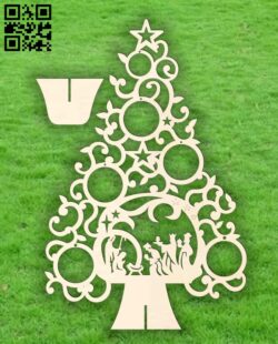 Christmas tree E0015297 file cdr and dxf free vector download for laser cut