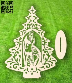 Christmas tree E0015298 file cdr and dxf free vector download for laser cut