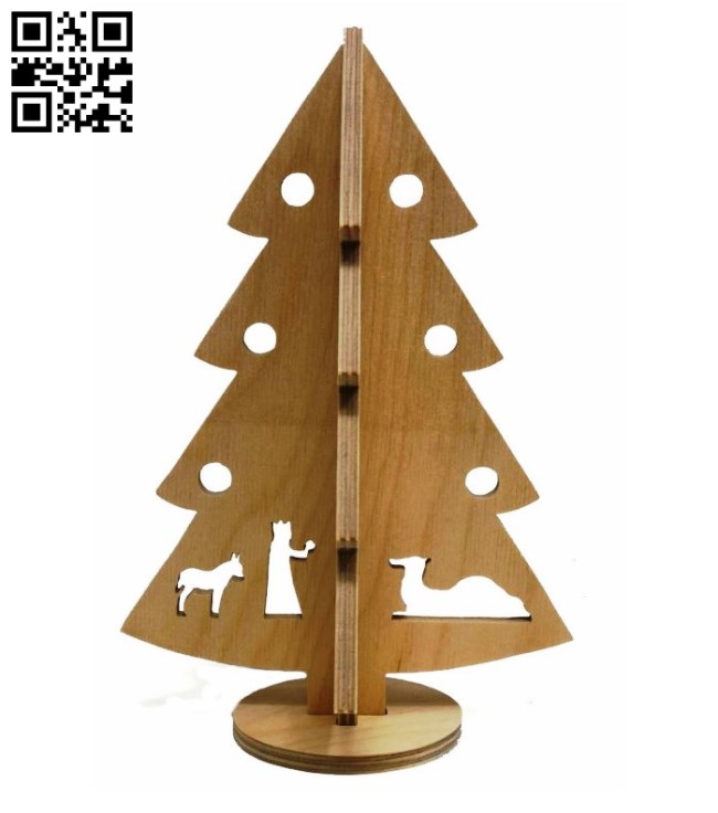 Christmas tree E0015352 file cdr and dxf free vector download for laser cut