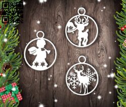 Christmas tree toys E0015259 file cdr and dxf free vector download for laser cut plasma