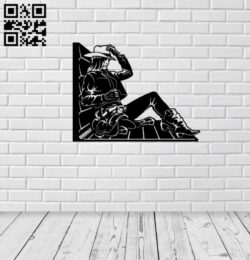 Cowgirl E0015387 file cdr and dxf free vector download for laser cut plasma