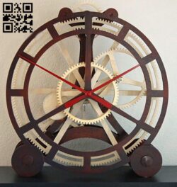 Gear clock E0015407 file cdr and dxf free vector download for laser cut plasma