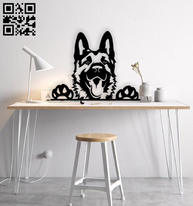 German Shepard dog E0015418 file cdr and dxf free vector download for laser cut plasma
