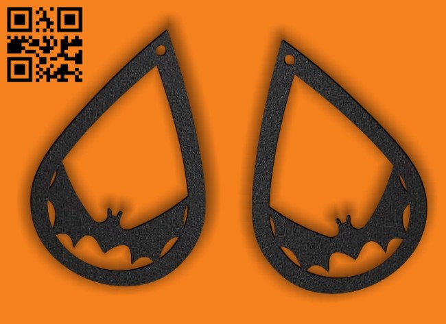Halloween bat earring E0015308 file cdr and dxf free vector download for laser cut plasma