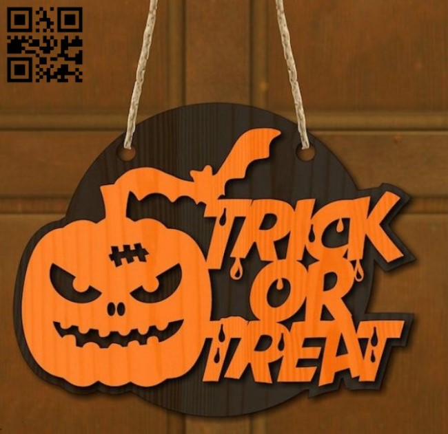 Halloween door decor E0015351 file cdr and dxf free vector download for laser cut