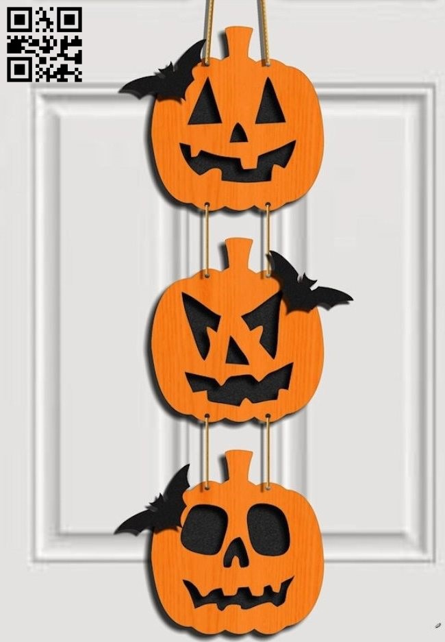 Halloween door decoration E0015263 file cdr and dxf free vector download for laser cut