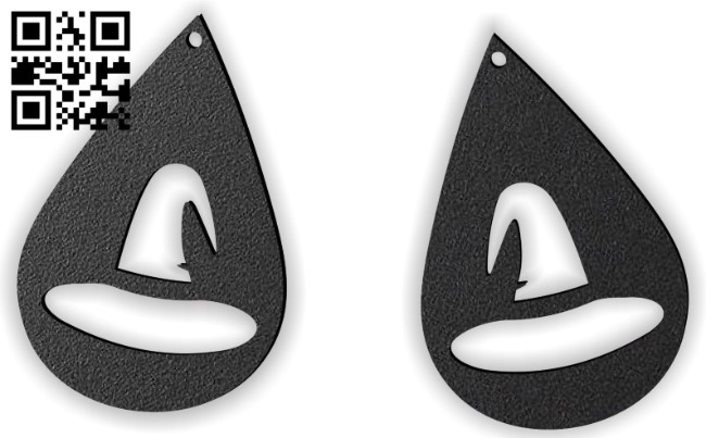 Halloween hat earring E0015309 file cdr and dxf free vector download for laser cut plasma