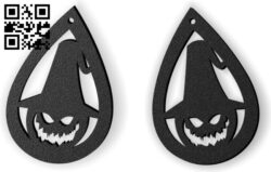 Halloween pumpkin earring E0015236 file cdr and dxf free vector download for laser cut plasma
