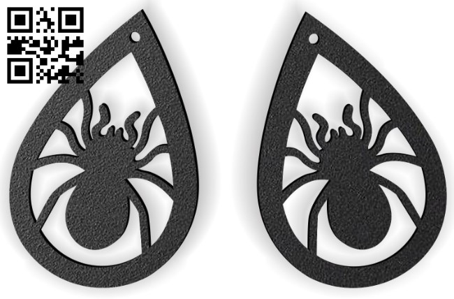 Halloween spider earring E0015239 file cdr and dxf free vector download for laser cut plasma