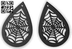 Halloween spider web earring E0015312 file cdr and dxf free vector download for laser cut plasma