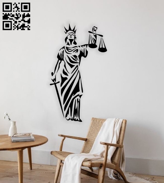 Lady of Justice E0015415 file cdr and dxf free vector download for laser cut plasma