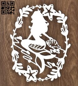 Mermaid E0015399 file cdr and dxf free vector download for laser cut plasma