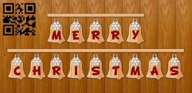 Merry Christmas bell E0015260 file cdr and dxf free vector download for laser cut plasma