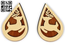 Reindeer earring E0015325 file cdr and dxf free vector download for laser cut plasma