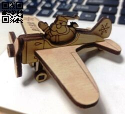 Santa Claus airplane E0015306 file cdr and dxf free vector download for laser cut