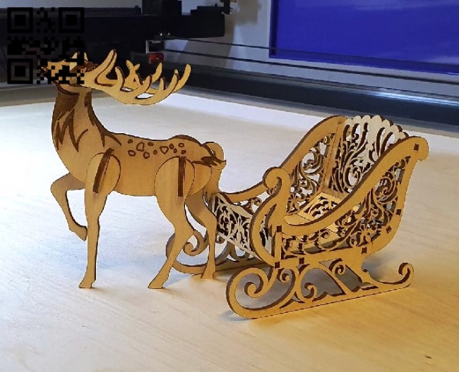 Sleigh E0015355 file cdr and dxf free vector download for laser cut