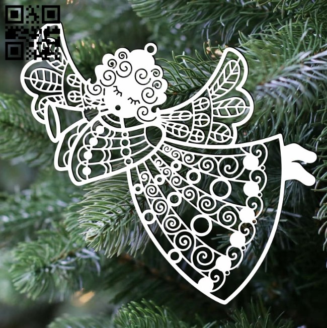 Angel Christmas tree decor E0015599 file cdr and dxf free vector download for laser cut plasma