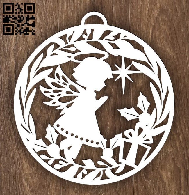 Angel with Christmas E0015488 file cdr and dxf free vector download for laser cut