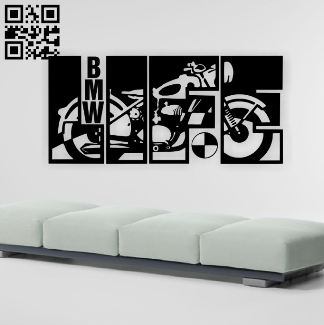 BMW wall decor E0015561 file cdr and dxf free vector download for laser cut plasma