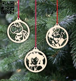 Christmas ball E0015441 file cdr and dxf free vector download for laser cut