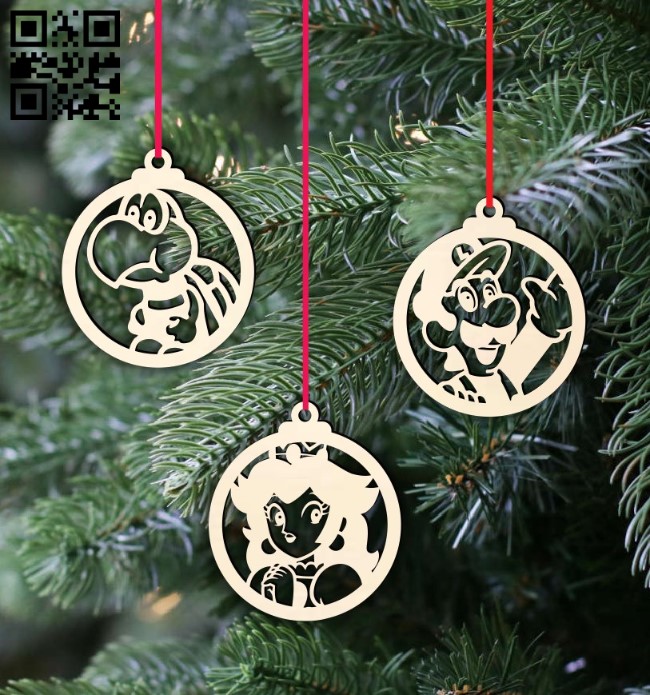 Christmas ball E0015441 file cdr and dxf free vector download for laser cut