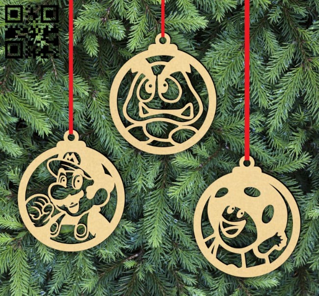 Christmas ball E0015442 file cdr and dxf free vector download for laser cut