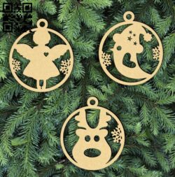 Christmas ball E0015458 file cdr and dxf free vector download for laser cut plasma