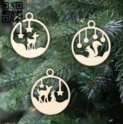 Christmas ball E0015459 file cdr and dxf free vector download for laser cut plasma