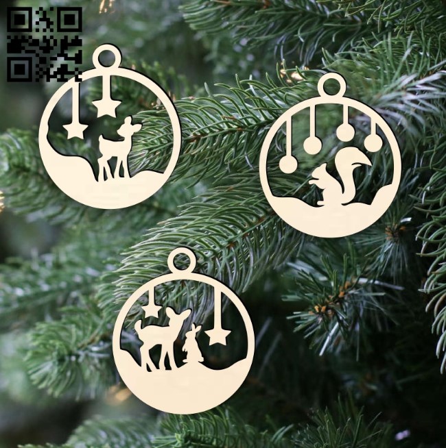 Christmas ball E0015459 file cdr and dxf free vector download for laser cut plasma