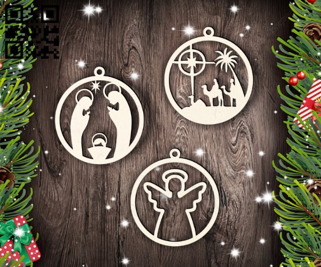 Christmas ball E0015503 file cdr and dxf free vector download for laser cut plasma