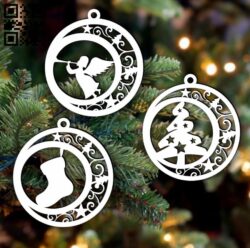 Christmas ball E0015505 file cdr and dxf free vector download for laser cut plasma