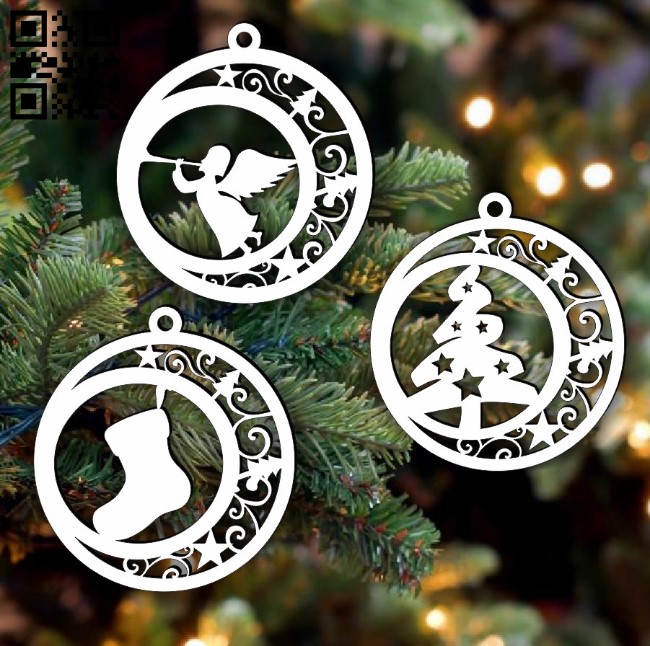 Christmas ball E0015504 file cdr and dxf free vector download for laser cut plasma