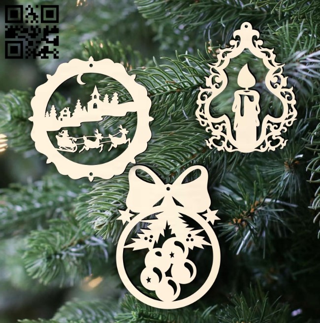 Christmas ball E0015516 file cdr and dxf free vector download for laser cut plasma