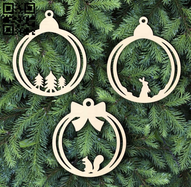 Christmas ball E0015520 file cdr and dxf free vector download for laser cut plasma