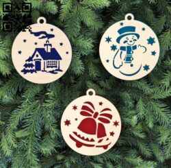 Christmas ball E0015564 file cdr and dxf free vector download for laser cut plasma