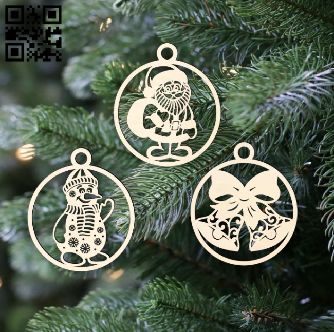 Christmas ball E0015606 file cdr and dxf free vector download for laser cut plasma