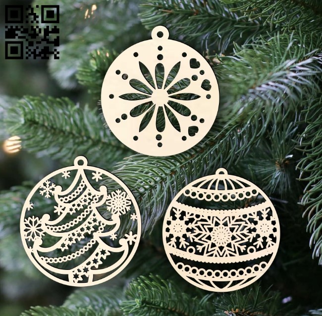Christmas ball E0015612 file cdr and dxf free vector download for laser cut plasma