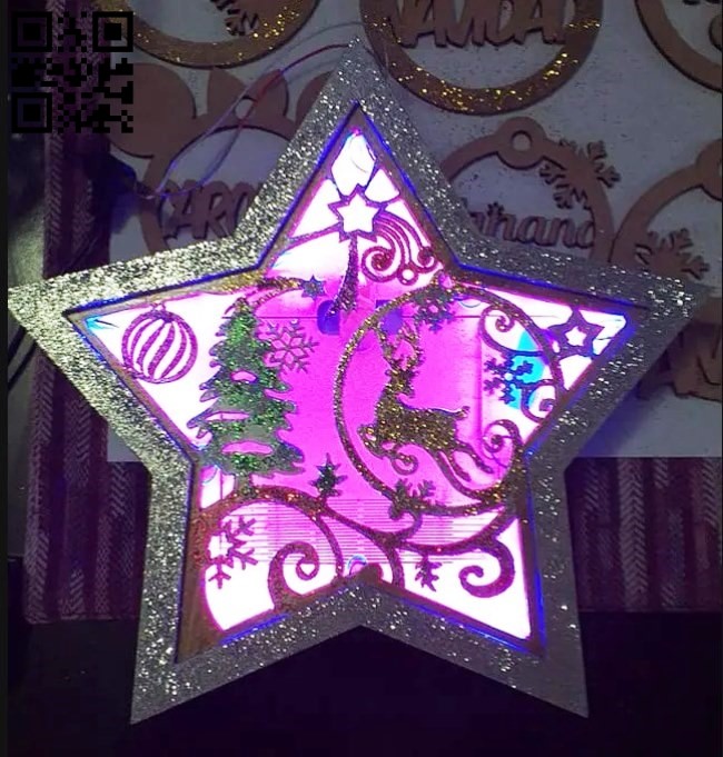 Christmas decorative star E0015502 file cdr and dxf free vector download for laser cut