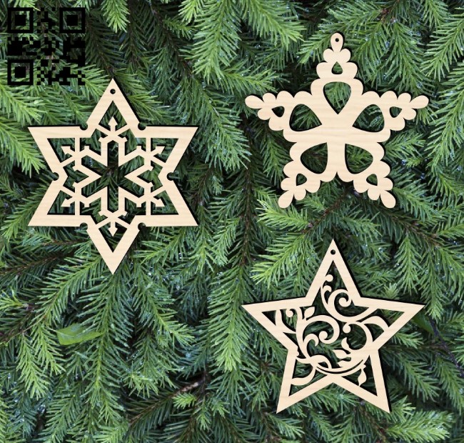 Christmas decorative star E0015515 file cdr and dxf free vector download for laser cut plasma