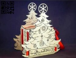 Christmas gift box E0015501 file cdr and dxf free vector download for laser cut