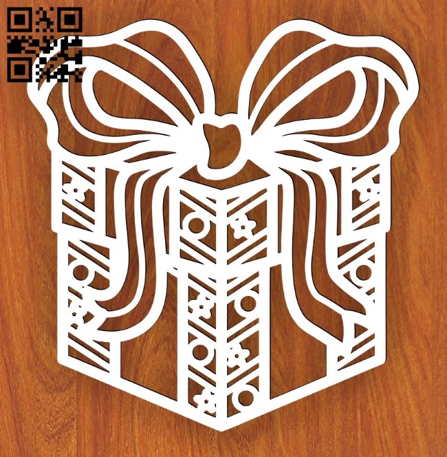 Christmas gift box E0015583 file cdr and dxf free vector download for laser cut