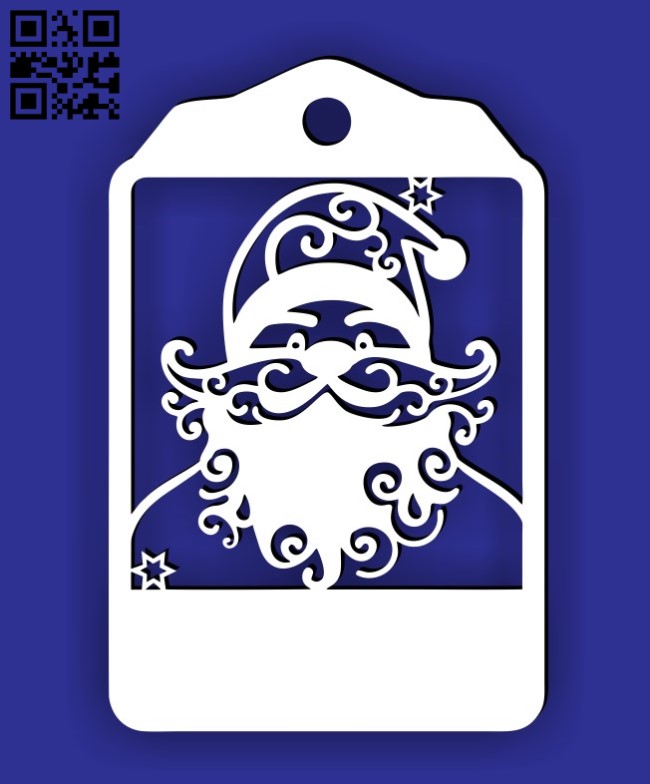 Christmas gift tag E0015598 file cdr and dxf free vector download for laser cut