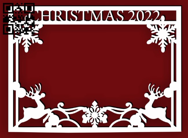 Christmas photo frame E0015499 file cdr and dxf free vector download for laser cut plasma