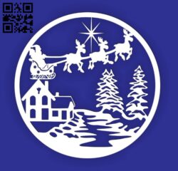 Christmas scene E0015431 file cdr and dxf free vector download for laser cut plasma