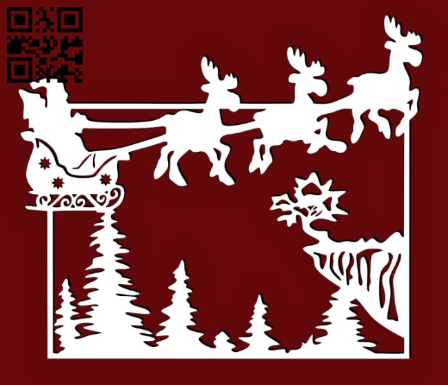 Christmas scene E0015466 file cdr and dxf free vector download for laser cut plasma