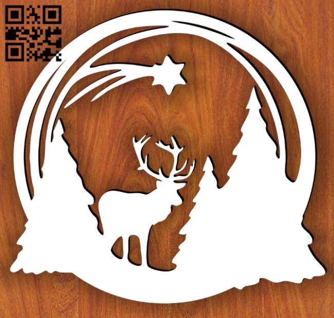 Christmas scene E0015507 file cdr and dxf free vector download for laser cut plasma