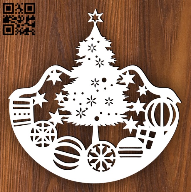 Christmas tree E0015547 file cdr and dxf free vector download for laser cut plasma