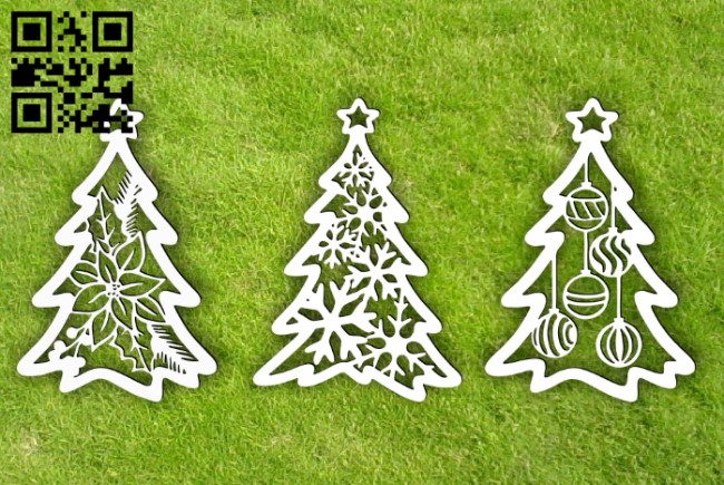 Christmas tree E0015572 file cdr and dxf free vector download for laser cut plasma