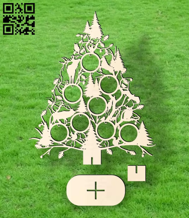 Christmas tree E0015607 file cdr and dxf free vector download for laser cut
