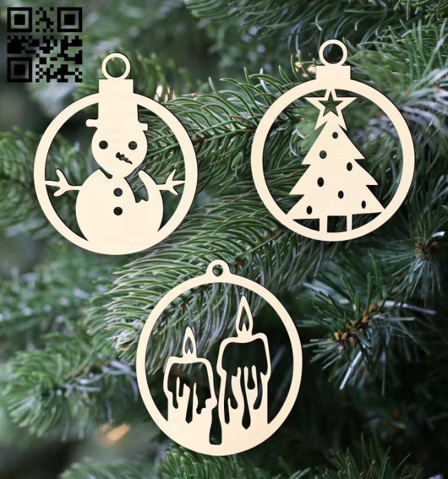 Christmas tree toys E0015524 file cdr and dxf free vector download for laser cut plasma
